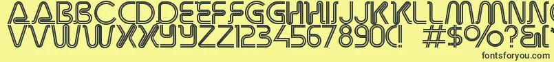 Overdriveinlinealternate Font – Black Fonts on Yellow Background