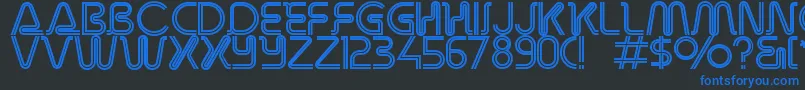 Overdriveinlinealternate Font – Blue Fonts on Black Background