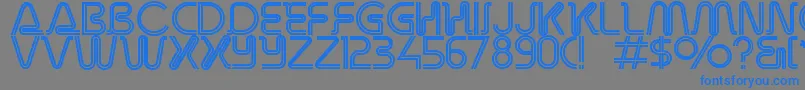 フォントOverdriveinlinealternate – 灰色の背景に青い文字