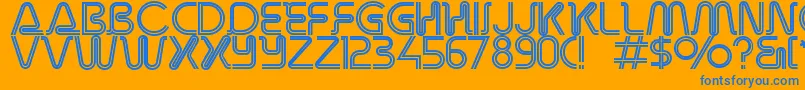 Overdriveinlinealternate Font – Blue Fonts on Orange Background