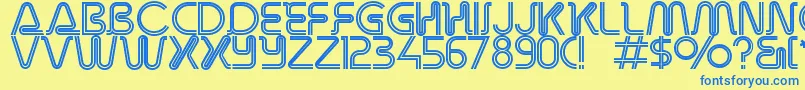 Overdriveinlinealternate Font – Blue Fonts on Yellow Background