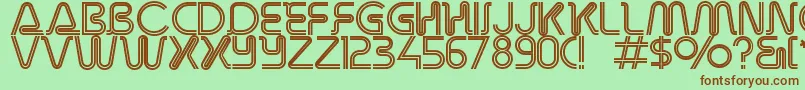 Overdriveinlinealternate Font – Brown Fonts on Green Background