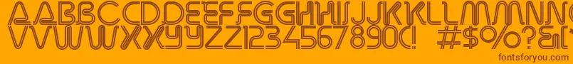 Overdriveinlinealternate Font – Brown Fonts on Orange Background