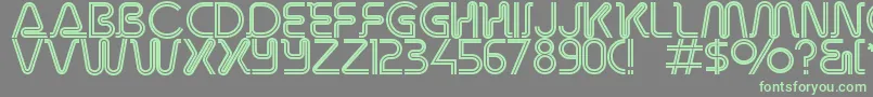 Overdriveinlinealternate-fontti – vihreät fontit harmaalla taustalla