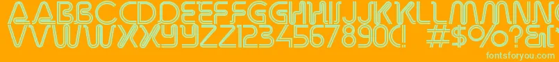 Overdriveinlinealternate Font – Green Fonts on Orange Background