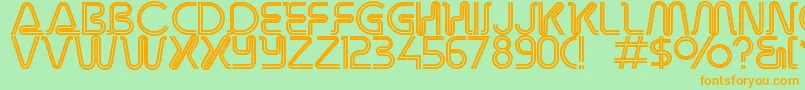 Overdriveinlinealternate Font – Orange Fonts on Green Background