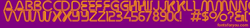 Overdriveinlinealternate Font – Orange Fonts on Purple Background
