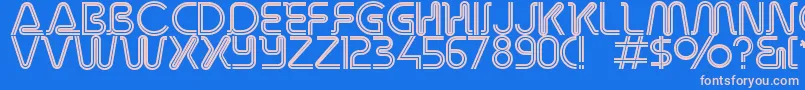 Overdriveinlinealternate Font – Pink Fonts on Blue Background