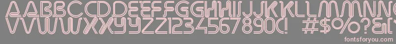 Шрифт Overdriveinlinealternate – розовые шрифты на сером фоне