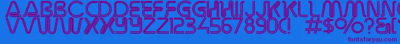 Overdriveinlinealternate Font – Purple Fonts on Blue Background