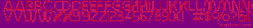 Overdriveinlinealternate Font – Red Fonts on Purple Background