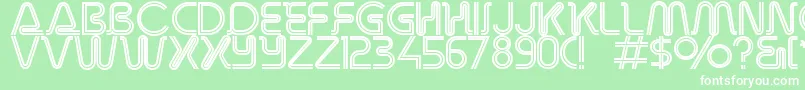 フォントOverdriveinlinealternate – 緑の背景に白い文字