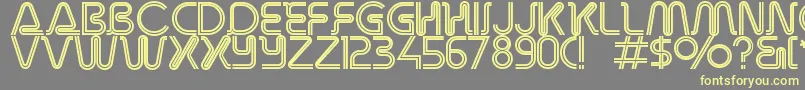 Overdriveinlinealternate Font – Yellow Fonts on Gray Background