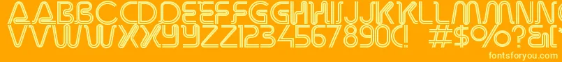 Overdriveinlinealternate Font – Yellow Fonts on Orange Background
