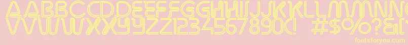 Overdriveinlinealternate Font – Yellow Fonts on Pink Background