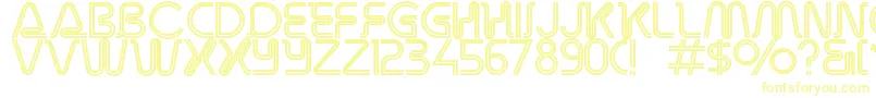 Overdriveinlinealternate Font – Yellow Fonts on White Background