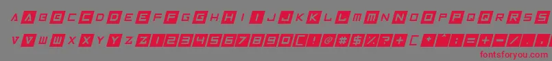 フォントInversionzItalic – 赤い文字の灰色の背景