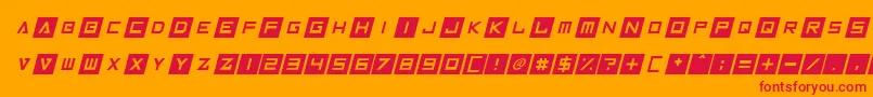 InversionzItalic-Schriftart – Rote Schriften auf orangefarbenem Hintergrund