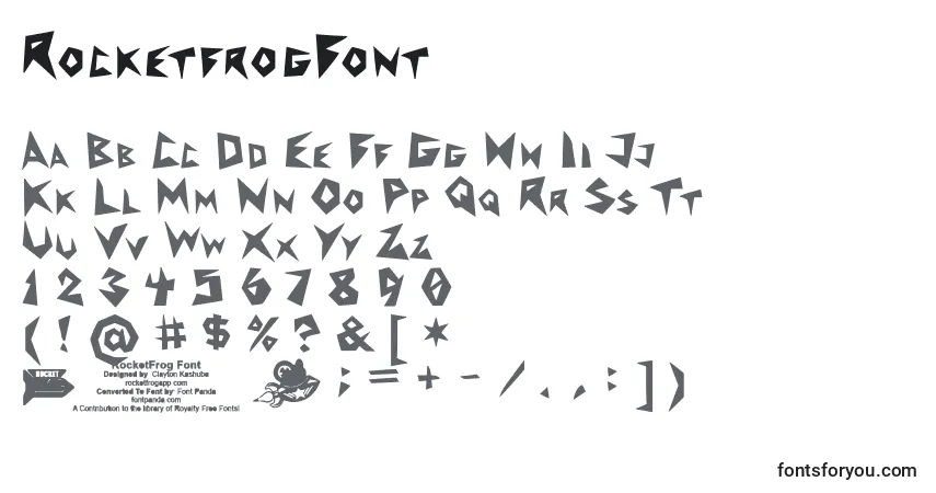 A fonte RocketfrogFont – alfabeto, números, caracteres especiais