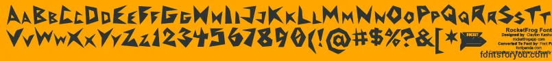 RocketfrogFont Font – Black Fonts on Orange Background