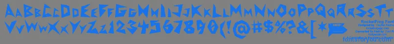 RocketfrogFont Font – Blue Fonts on Gray Background