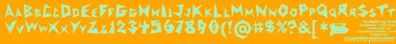 RocketfrogFont Font – Green Fonts on Orange Background