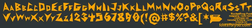 RocketfrogFont Font – Orange Fonts on Black Background