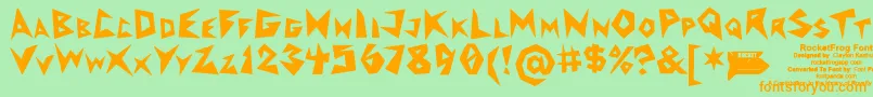 RocketfrogFont Font – Orange Fonts on Green Background