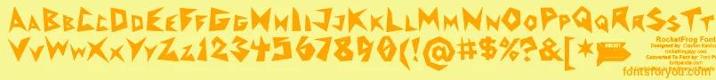 RocketfrogFont Font – Orange Fonts on Yellow Background