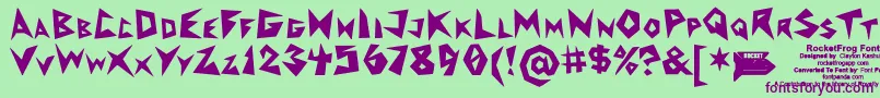 RocketfrogFont Font – Purple Fonts on Green Background