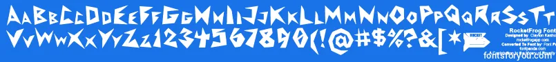 フォントRocketfrogFont – 青い背景に白い文字