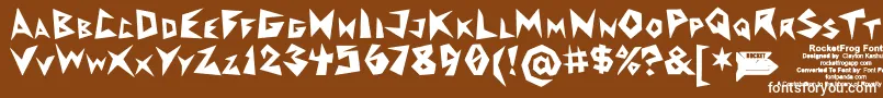 フォントRocketfrogFont – 茶色の背景に白い文字