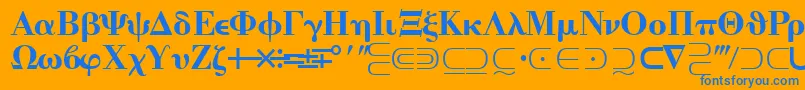 フォントQuantapitwosskRegular – オレンジの背景に青い文字