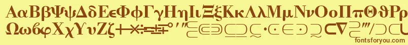 QuantapitwosskRegular Font – Brown Fonts on Yellow Background