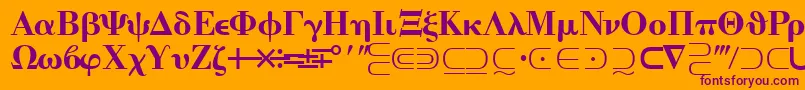 フォントQuantapitwosskRegular – オレンジの背景に紫のフォント