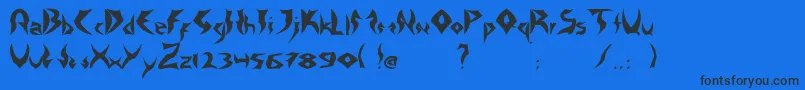 TattooHeavy-Schriftart – Schwarze Schriften auf blauem Hintergrund