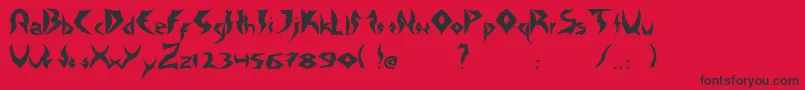 フォントTattooHeavy – 赤い背景に黒い文字