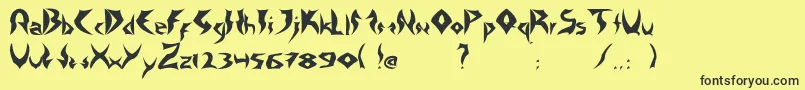 TattooHeavy-fontti – mustat fontit keltaisella taustalla
