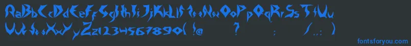 フォントTattooHeavy – 黒い背景に青い文字