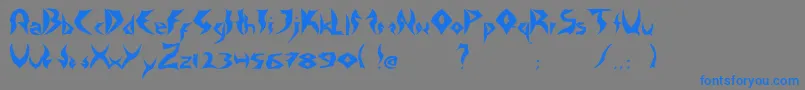 フォントTattooHeavy – 灰色の背景に青い文字