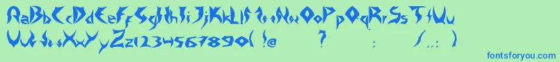 Czcionka TattooHeavy – niebieskie czcionki na zielonym tle