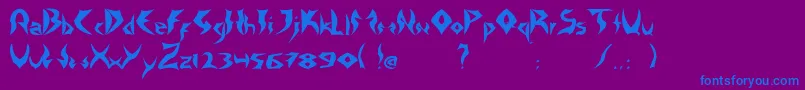 フォントTattooHeavy – 紫色の背景に青い文字