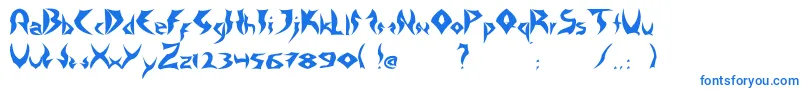 TattooHeavy-Schriftart – Blaue Schriften auf weißem Hintergrund