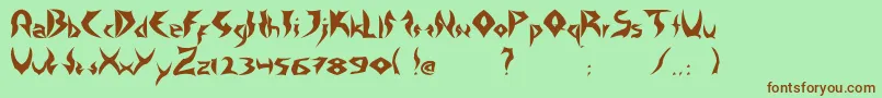Czcionka TattooHeavy – brązowe czcionki na zielonym tle