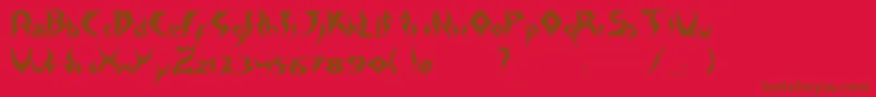 フォントTattooHeavy – 赤い背景に茶色の文字