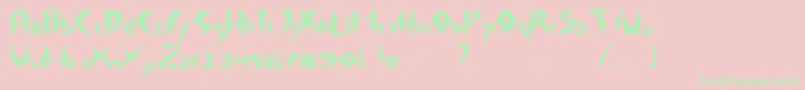 フォントTattooHeavy – ピンクの背景に緑の文字