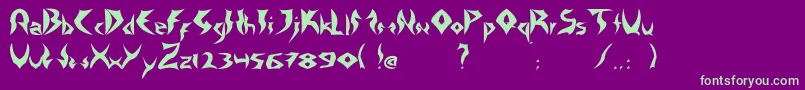 フォントTattooHeavy – 紫の背景に緑のフォント