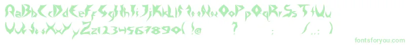 フォントTattooHeavy – 白い背景に緑のフォント
