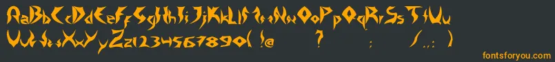 TattooHeavy-Schriftart – Orangefarbene Schriften auf schwarzem Hintergrund