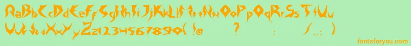 TattooHeavy-Schriftart – Orangefarbene Schriften auf grünem Hintergrund